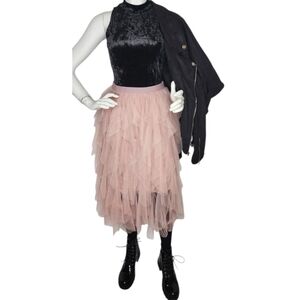 NWT Small Black Crushed Velvet Mock Neck Bodysuit | Balletcore Soft Grunge Luxe